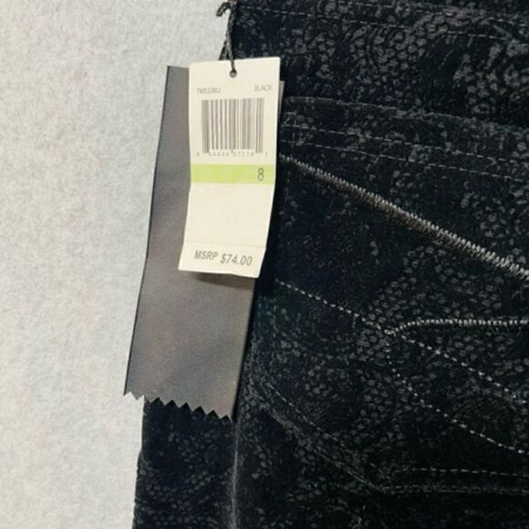 Seven7 Black Velvet Parsley Lace Skinny Jeans Size 8 New with Tags New with tags - Picture 2 of 7